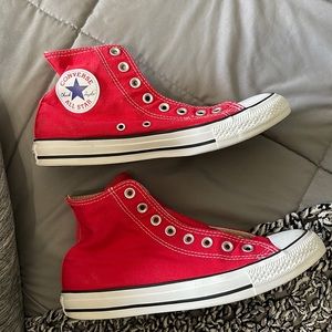 Red Converse High Tops-DONT COME WITH LACES